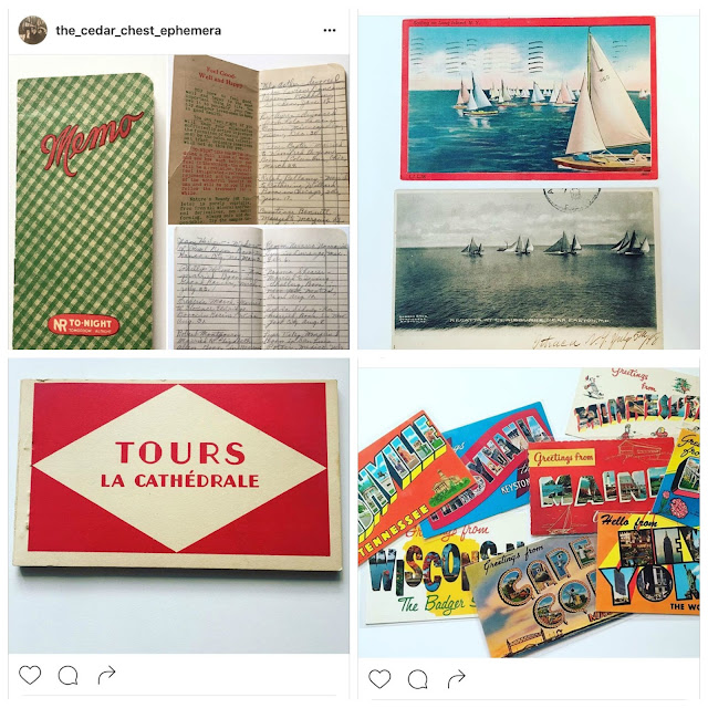 A collection of ephemera from the_cedar_chest_ephemera instagram