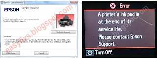 A printer's ink pad is at the end of its service life. Please contact Epson Support