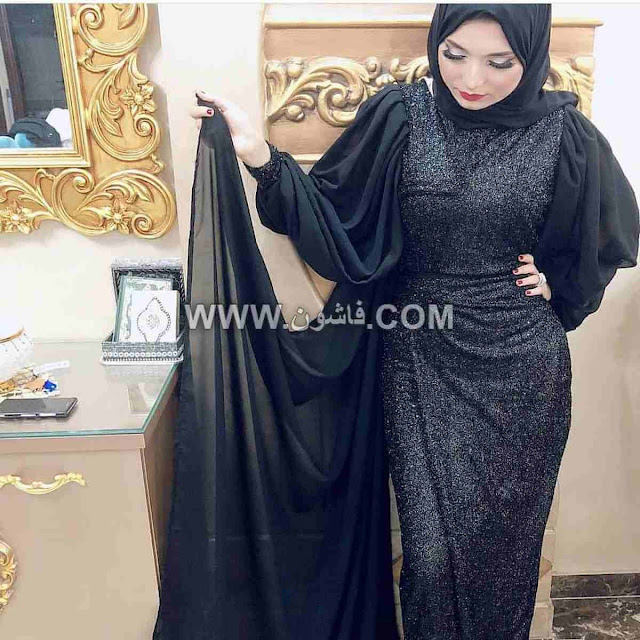 A black evening dress for veiled women