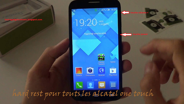 hard reset alcatel one touch