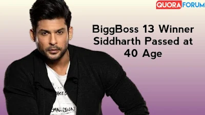 Siddharth Shukla Passes away |  'Bigg Boss' fame actor Siddharth Shukla passes away at 40