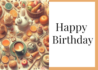 Free Happy Birthday Greeting Cards | Food Beverage Watercolor Aesthetic Vintage Rustic Design | Printable | Instant Download