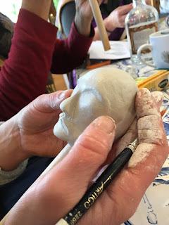 puppet face in the making - at Corina Duyn's studio