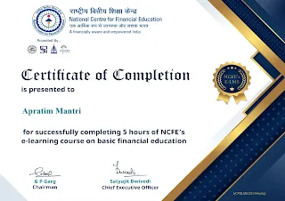 Certificate of basic financial education