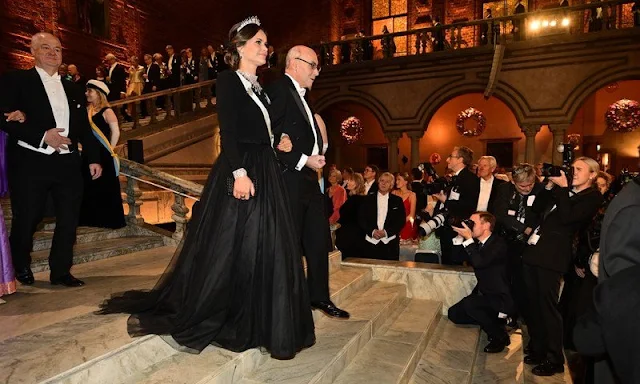 Queen Silvia wore a pink gown, Crown Princess Victoria in purple gown, Princess Sofia in black gown. Princess Christina