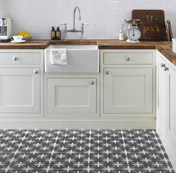 10 Ide Keramik  Lantai Dapur dengan Motif dan Warna  yang 