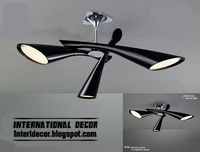 black ceiling lamp, triple ceiling lamp style, unique ceiling lighting