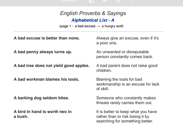 Proverb Dictionary - Great Teacher