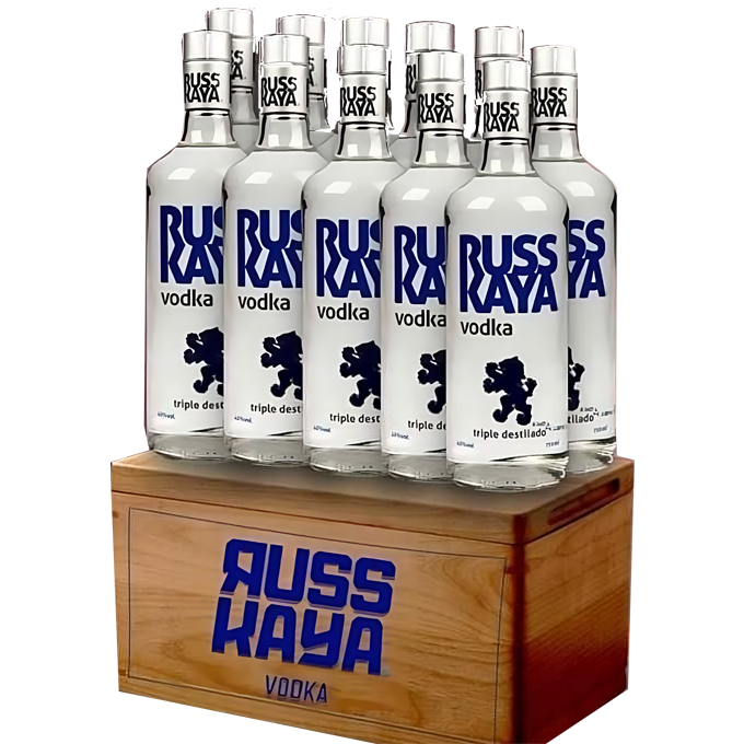 Caja vodka Russkaya precio por mayor