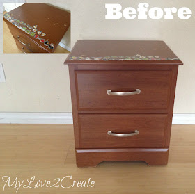 MyLove2Create, Night Stand Makeover, before