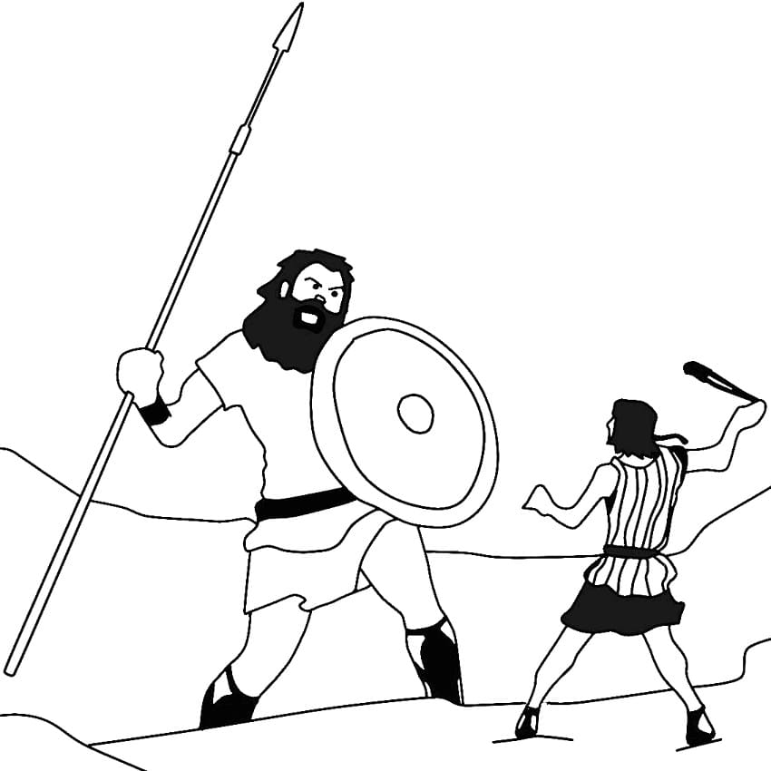Davi e Golias para Colorir: A História Bíblica em Páginas Divertidas