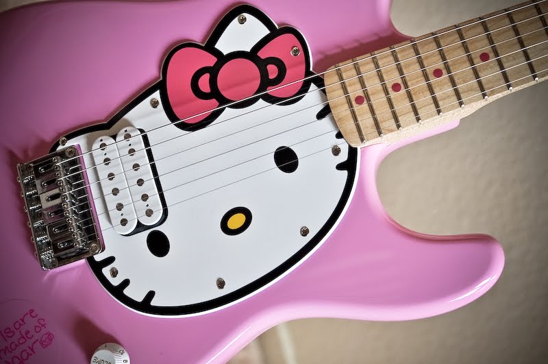 Pink Hello Kitty Guitar. I own two Fender Squier Hello