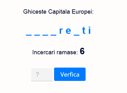 Capitalele Europei - Joc Ghiceste Cuvantul 