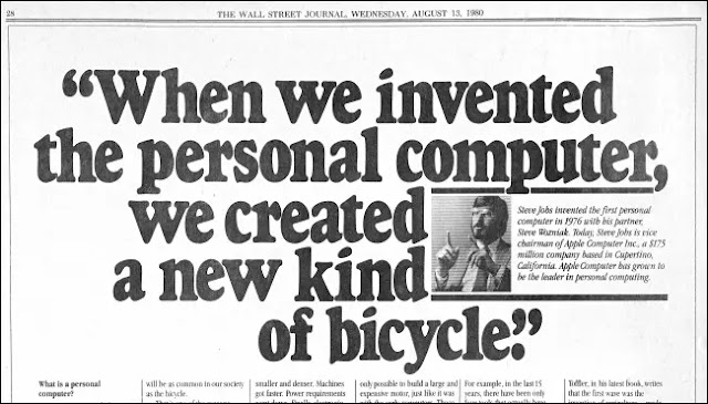 Hình ảnh Apple  quảng cáo trên tờ Wall Street Journal năm 1980