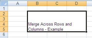 XLS - Merge Rows and Columns - Java POI Example Output