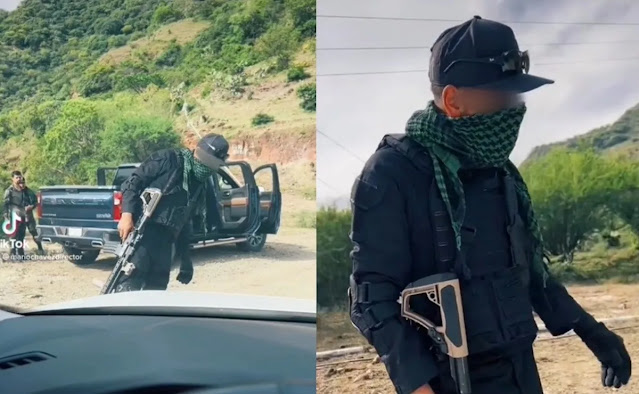 Para TikTok, viaja a la Sierra y se topa a los Soldados con Tenis escuchando un corrido del Chapo Guzmán