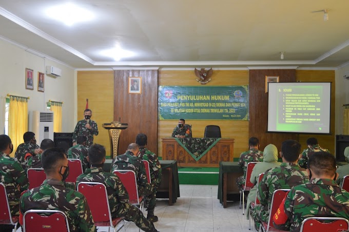 Tumbuhkan Kesadaran Budaya Tertib Hukum, Anggota dan Persit Di Kodim 0716/Demak Terima Penyuluhan Hukum