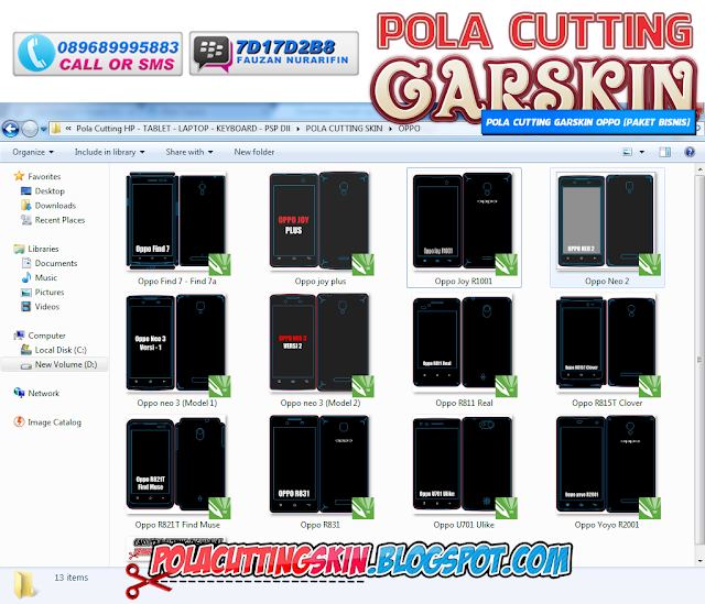 Pola Cutting Garskin OPPO[Paket Bisnis]