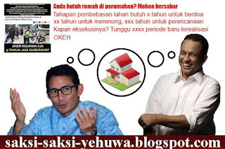 apakah perbedaan propaganda rumah dp 0% program anies sandiaga dengan ajaran saksi yehuwa