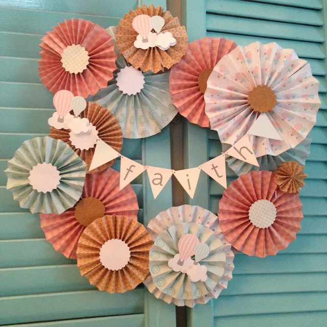 hot air balloon, baby shower theme, paper wreath, up up and away theme, diy baby shower decor, silhouette cameo, paper crafts, diy paper wreath