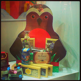 Bird hoarding sweet and chocolate boxes
