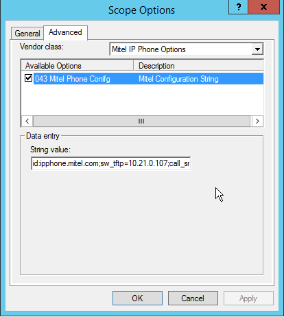 Mitel Scope Options