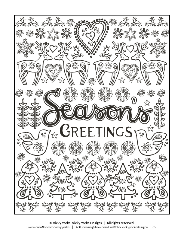 Vicky Yorke Designs: Art Licensing Show - Christmas Colouring Book!