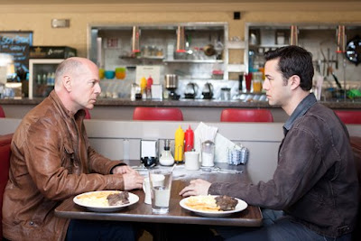 Bruce Willis and Joseph Gordon-Levitt in Looper