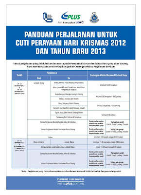 JADUAL PERJALANAN BALIK KAMPUNG PLUS 2012 CUTI PERAYAAN KRISMAS TAHUN BARU 2013,DISKAUN TOL HARI KRISMAS 2012 20%,REBAT TOL HARI KRIMAS 2012 25 DISEMBER,KAD TOUCH N GO PLUSMILES,HIGHWAY PLUS LINKEDUA,BKE,JAMBATAN PULAU PINANG,WAZE