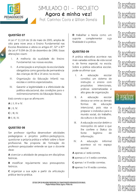 SIMULADO CONHECIMENTOS PEDAGÓGICOS PDF