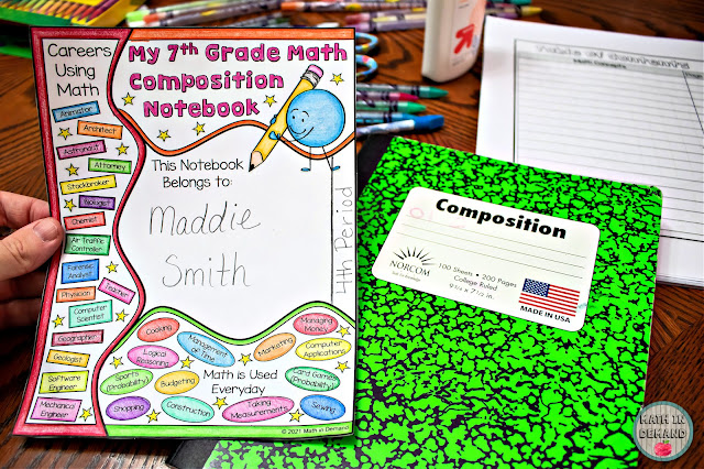 7th Grade Math Composition Notebook