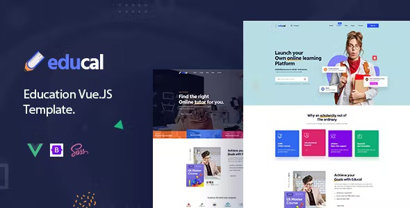 Best Online Learning and Education Vue JS Template