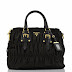 Prada BN1336 Gauffre Ruched Nylon Handbag Nero