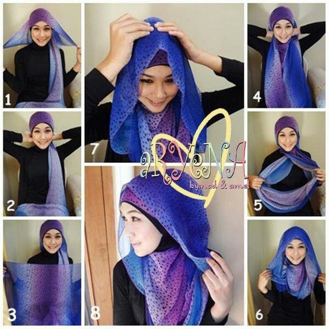 tutorial hijab pashmina simple tanpa jarum