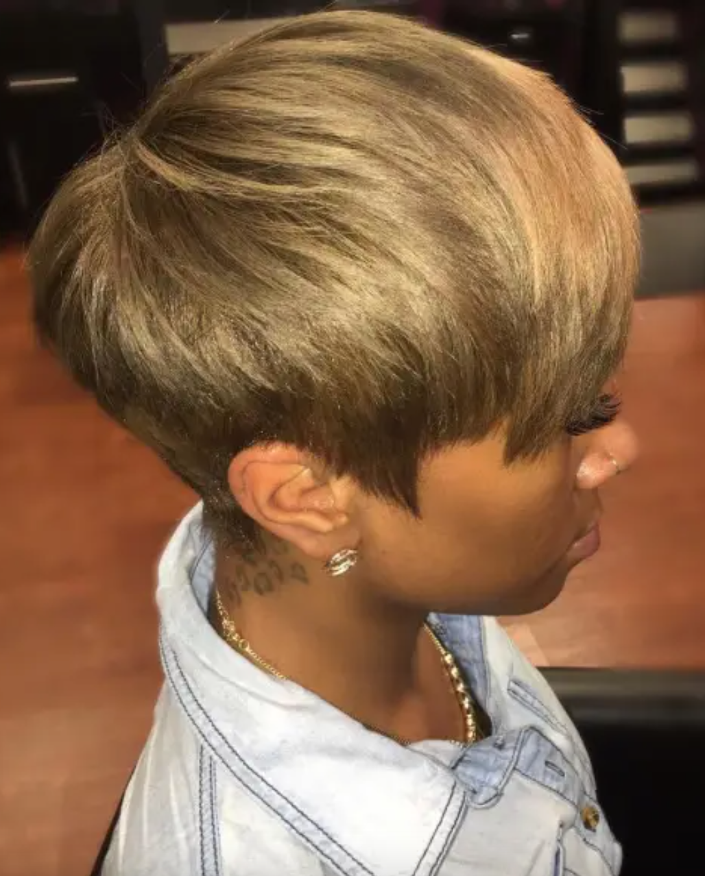 short black hairstyles with shaved sides and back