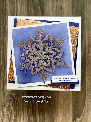handmade christmas card with snow crystal