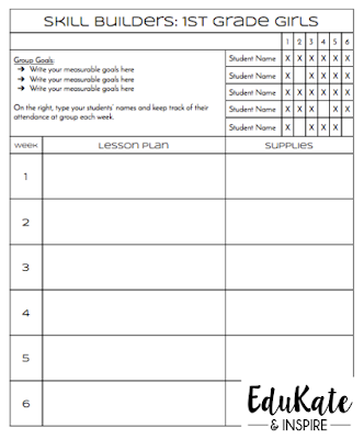 Small Group Counseling Lesson Plan Template