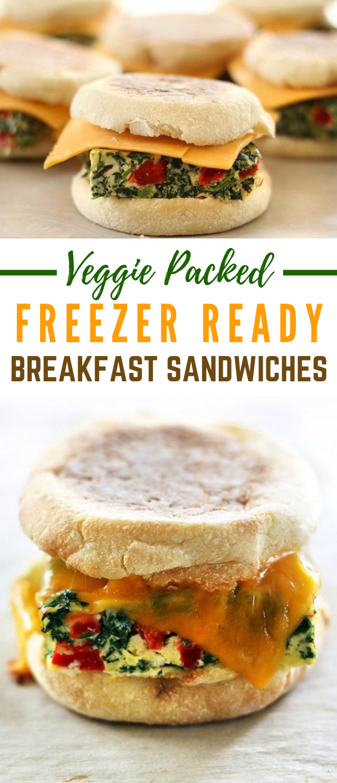 VEGGIE PACKED FREEZER READY BREAKFAST SANDWICHES #vegetarian #yummy