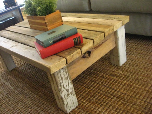 How To Build A Rustic Coffee Table : How to Build Your Own Rustic Coffee Table For Less Than $75 / They painted the entirety of the table a warm paris grey, except the stencil motif area and a striking double line that adds even more charm.