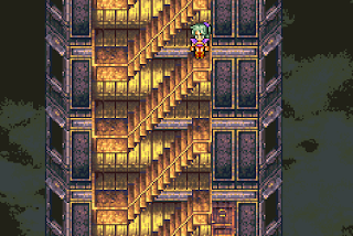 Terra climbs the Cultists' Tower in Final Fantasy VI.