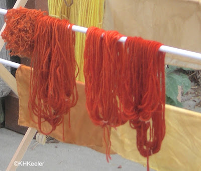 wool dyed red with madder Rubia tinctorum