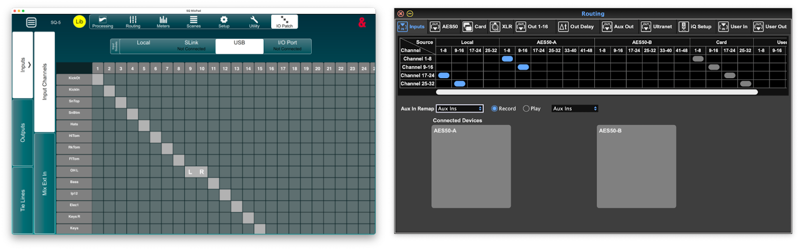 X32 vs SQ routing