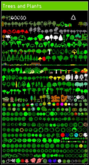 Autocad blocks free download :Trees and Plants