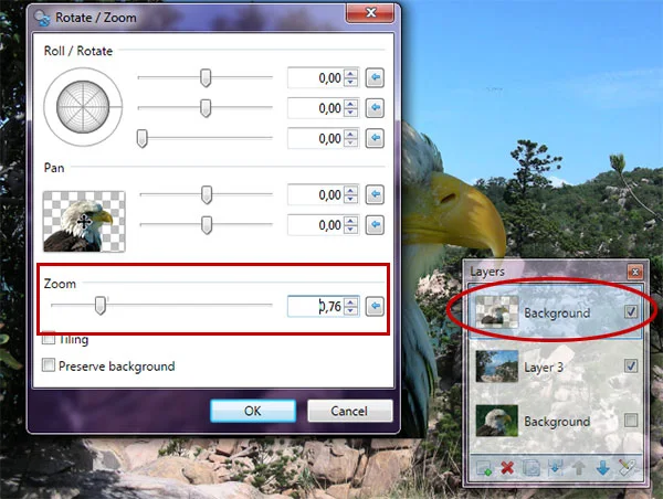 Atur menggunakan Rotate Zoom