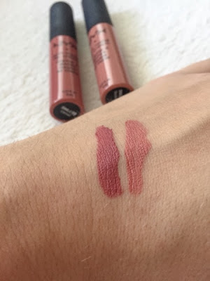 Nyx matte lip creams in Cannes and Stockholm swatches