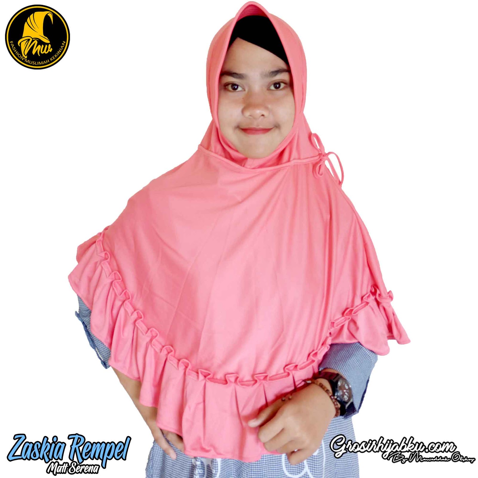  Jilbab instan rempel terbaru model pad antem bahan serena