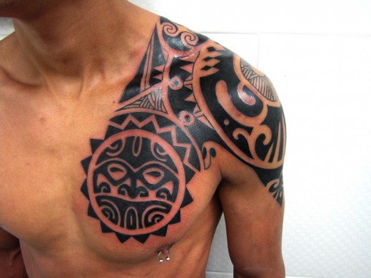 tribal chest tattoos