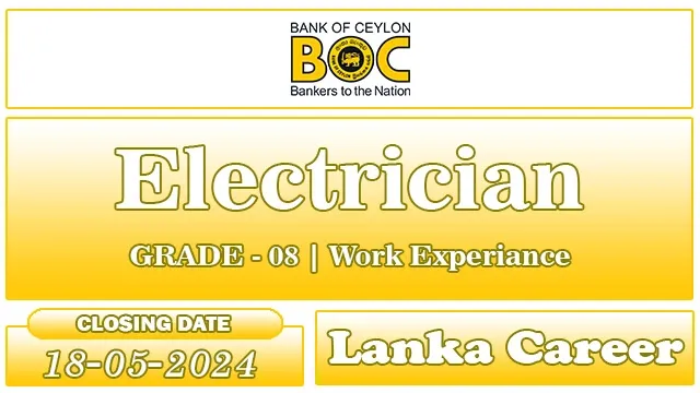 BOC Job Vacancies 2024 - Electrician