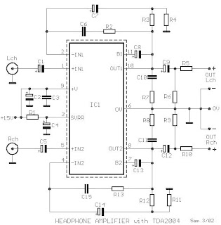 Headphone Amplifier Circuit With TDA 2004