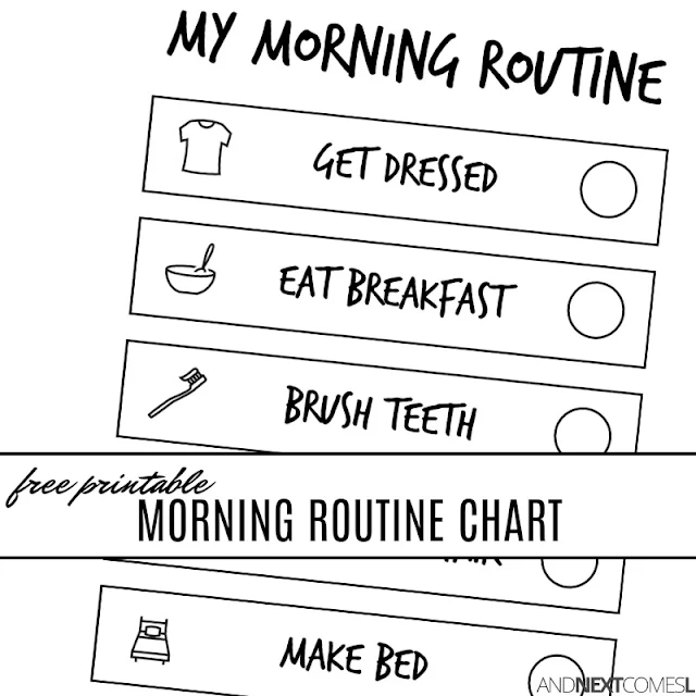 Free printable morning routine chart for kids